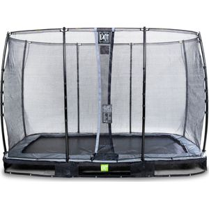 EXIT Elegant inground trampoline 214x366cm met Economy veiligheidsnet - zwart