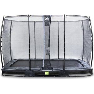 EXIT Elegant inground trampoline rechthoek 244x427cm met Economy veiligheidsnet- zwart