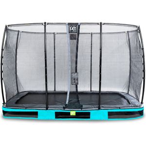 EXIT Elegant inground trampoline rechthoek 244x427cm met Economy veiligheidsnet- blauw