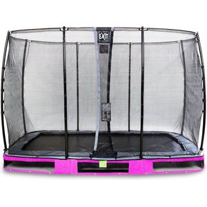EXIT Elegant Premium inground trampoline rechthoek 214x366cm met Economy veiligheidsnet- paars