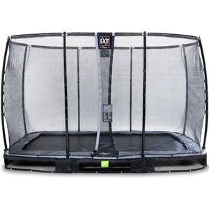 EXIT Elegant Premium inground trampoline rechthoek 244x427cm met Deluxe veiligheidsnet- zwart