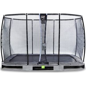 EXIT Elegant Premium inground trampoline rechthoek 244x427cm met Deluxe veiligheidsnet- grijs