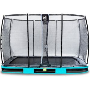 EXIT Elegant Premium inground trampoline rechthoek 244x427cm met Deluxe veiligheidsnet- blauw