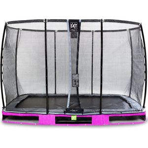EXIT Elegant Premium inground trampoline rechthoek 214x366cm met Deluxe veiligheidsnet- paars