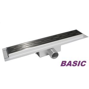 CityLine douchegoot - RVS - 90cm - Zijuitloop - Standaard rooster - Basic