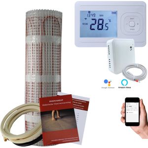 InnovaHeat Elektrische Vloerverwarming op Mat 10 m² + Echo WiFi thermostaat