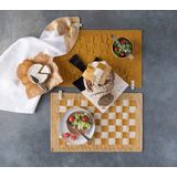 Knit Factory - Grote Blok - Pannenlap - Ecru/Oker - 23x23 cm