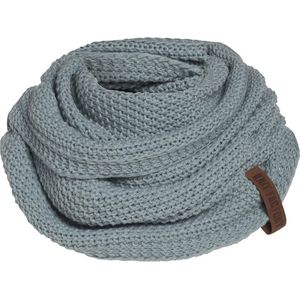 Knit Factory Coco Gebreide Colsjaal - Ronde Sjaal - Nekwarmer - Wollen Sjaal - Groene Colsjaal - Dames sjaal - Heren sjaal - Unisex - Stone Green - One Size