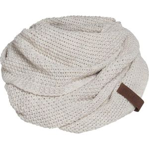 Knit Factory Coco Gebreide Colsjaal - Ronde Sjaal - Nekwarmer - Wollen Sjaal - Beige Colsjaal - Dames sjaal - Heren sjaal - Unisex - Beige - One Size