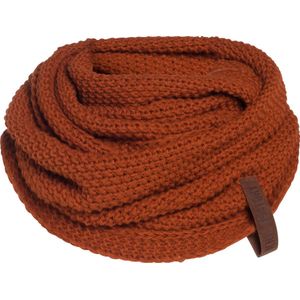 Knit Factory Coco Gebreide Colsjaal - Ronde Sjaal - Nekwarmer - Wollen Sjaal - Oranje Colsjaal - Dames sjaal - Heren sjaal - Unisex - Terra - One Size