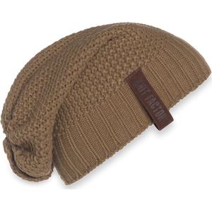 Knit Factory Coco Gebreide Muts Heren & Dames - Sloppy Beanie hat - New Camel - Warme bruine Wintermuts - Unisex - One Size