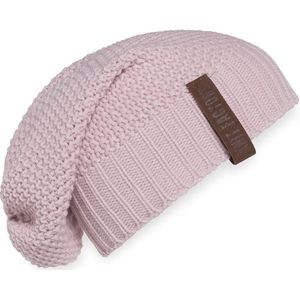 Knit Factory Coco Gebreide Muts Dames - Sloppy Beanie hat - Roze - Warme roze Wintermuts - Unisex - One Size