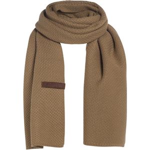 Knit Factory Jazz Gebreide Sjaal Dames & Heren - Bruine Wintersjaal - Langwerpige sjaal - Wollen sjaal - Heren sjaal - Dames sjaal - New Camel - 200x30 cm