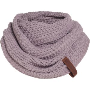 Knit Factory Coco Gebreide Colsjaal - Ronde Sjaal - Nekwarmer - Wollen Sjaal - Roze Colsjaal - Dames sjaal - Unisex - Mauve - One Size