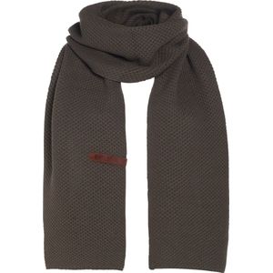 Knit Factory Jazz Gebreide Sjaal Dames & Heren - Bruine Wintersjaal - Langwerpige sjaal - Wollen sjaal - Heren sjaal - Dames sjaal - Taupe - 200x30 cm