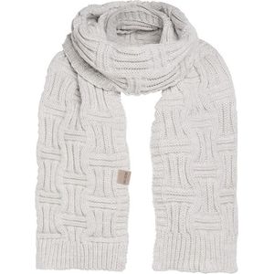Knit Factory - Bobby Gebreide Sjaal Dames & Heren - Herfst- & Wintersjaal - Grof gebreid - Langwerpige sjaal - Wollen Sjaal - Dames sjaal - Heren sjaal - Unisex - Beige - 200x30 cm