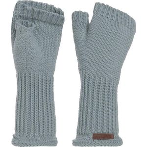 Knit Factory Cleo Gebreide Dames Vingerloze Handschoenen - Handschoenen voor in de herfst & winter - Groene handschoenen - Polswarmers - Stone Green - One Size
