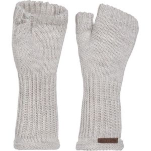 Knit Factory - Cleo Gebreide Dames Vingerloze Handschoenen - Handschoenen voor in de herfst & winter - Beige Handschoenen - Polswarmers - Beige - One Size