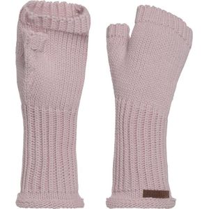 Knit Factory Cleo Gebreide Dames Vingerloze Handschoenen - Handschoenen voor in de herfst & winter - Roze handschoenen - Polswarmers - Roze - One Size