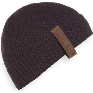 Knit Factory Jazz Gebreide Muts Heren & Dames - Beanie hat - Aubergine - Warme paarse Wintermuts - Unisex - One Size