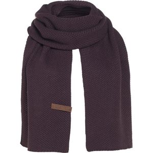 Knit Factory Jazz Gebreide Sjaal Dames & Heren - Paarse Wintersjaal - Langwerpige sjaal - Wollen sjaal - Heren sjaal - Dames sjaal - Aubergine - 200x30 cm