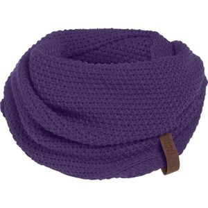 Knit Factory Coco Gebreide Colsjaal - Ronde Sjaal - Nekwarmer - Wollen Sjaal - Paarse Colsjaal - Dames sjaal - Purple - One Size