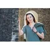 Knit Factory Luna Lang Gebreid Vest Terra - Gebreide dames cardigan - Lang vest tot over de knie - Oranje damesvest gemaakt uit 30% wol en 70% acryl - 36/38