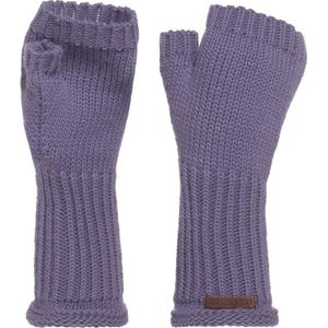 Knit Factory Cleo Gebreide Dames Vingerloze Handschoenen - Handschoenen voor in de herfst & winter - Paars handschoenen - Polswarmers - Violet - One Size