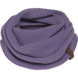 Knit Factory Coco Gebreide Colsjaal - Ronde Sjaal - Nekwarmer - Wollen Sjaal - Paarse Colsjaal - Dames sjaal - Violet - One Size