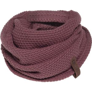 Knit Factory Coco Gebreide Colsjaal - Ronde Sjaal - Nekwarmer - Wollen Sjaal - Rode Colsjaal - Dames sjaal - Heren sjaal - Unisex - Stone Red - One Size
