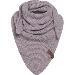 Knit Factory Coco Gebreide Omslagdoek Junior - Kindersjaal - Sjaal meisje - Wintersjaal - Driehoek Sjaal - Stola - Wollen sjaal - Roze sjaal - Mauve - 140x60 cm