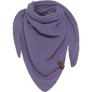 Knit Factory Coco Gebreide Omslagdoek Junior - Kindersjaal - Sjaal meisje - Wintersjaal - Driehoek Sjaal - Stola - Wollen sjaal - Paarse sjaal - Violet - 140x60 cm