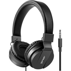 iPad Koptelefoon Kinderen - Hoofdtelefoon Kids Verstelbaar - On-Ear Volumebegrenzing - Zwart