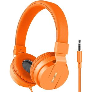 iPad Koptelefoon Kinderen - Hoofdtelefoon Kids Verstelbaar - On-Ear Volumebegrenzing - Oranje
