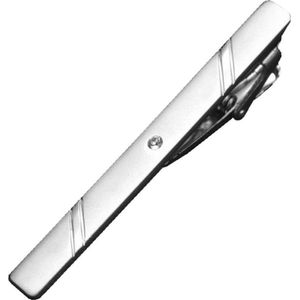 Fako Bijoux® - Dasspeld - Stropdas Clip - Tie Clip - Deluxe - Model Gerard - 60mm - Zilverkleurig