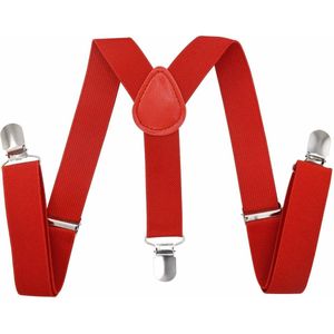 Fako Fashion® - Kinder Bretels - Kinderbretels - Effen - 65cm - Rood