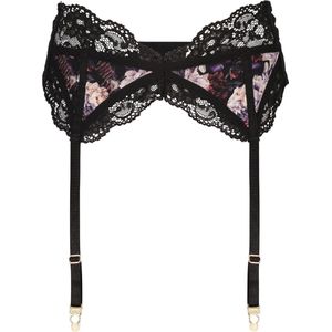 Untouched jarretels dames - ondergoed dames - duurzaam - perfecte pasvorm - Dark Flowers Jarretel L