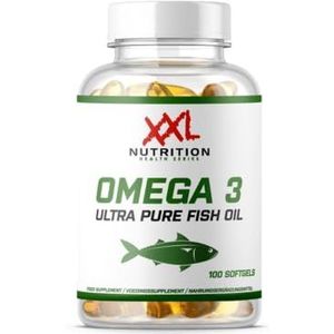 XXL Nutrition - Omega 3 Ultra Pure - EPA (26%) & DHA (17%) - Omega 3 Supplement - Toegevoegde Vitamine E - 100 Softgels