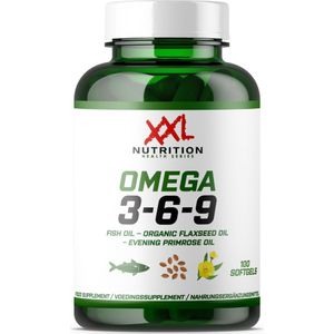XXL Nutrition - Omega 3-6-9 - Visolie, Lijnzaadolie & Teunisbloemolie - Omega 3-6-9 Vetzuren Supplement - 100 Softgels
