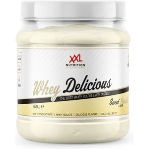 XXL Nutrition - Whey Delicious - 80% Eiwit - Sweet Vanille - Wei Eiwitpoeder met BCAA & Glutamine, Proteine Poeder, Eiwit shake, Whey Protein - Diverse Smaken - 450 gram (15 shakes)