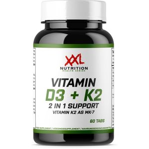 XXL Nutrition - Vitamine D3 + Vitamine K2 - 2 in 1 Support - Vitamines Supplement - 60 Tabletten