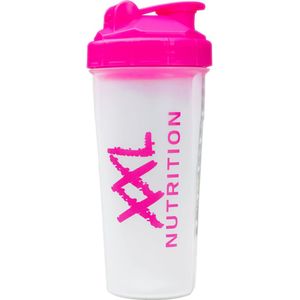 Xxl nutrition shaker in de kleur roze.