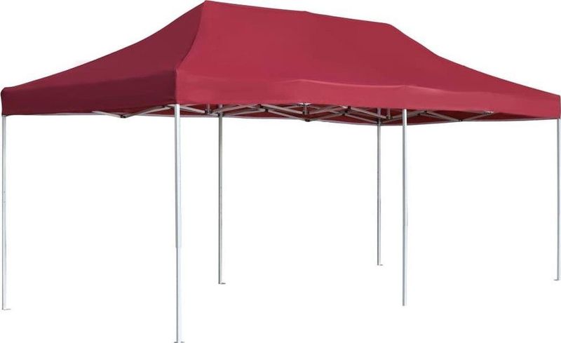 vidaXL - Partytent Professioneel - Inklapbaar - 6x3 m - Wijnrood - Aluminium