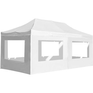vidaXL Profi-Partyzelt Faltbar mit Wänden Aluminium 6×3m Weiß