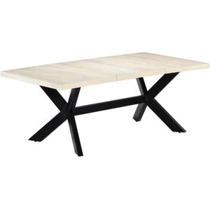 Vidaxl - Esstisch Weiß 200×100×75 cm Massivholz Mango