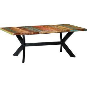 vidaXL - Eettafel - 200x100x75 - cm - massief - gerecycled - hout