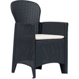 VidaXL Tuinstoelen 2 st met Kussen Rattan-Look Kunststof Antraciet