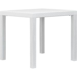 vidaXL Tuintafel 79x79x72 cm rattan-look kunststof wit - 45601