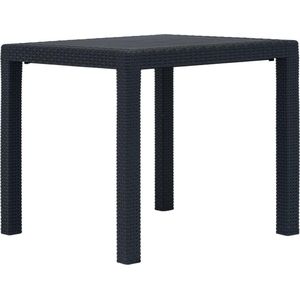 Amber - Tuintafel - Antraciet - Kunststof - Rattan-Look