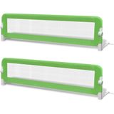 vidaXL 2x Kinderbedhekje 150x42 cm Groen Bedhekje Bedrail Bed Veiligheidshekje